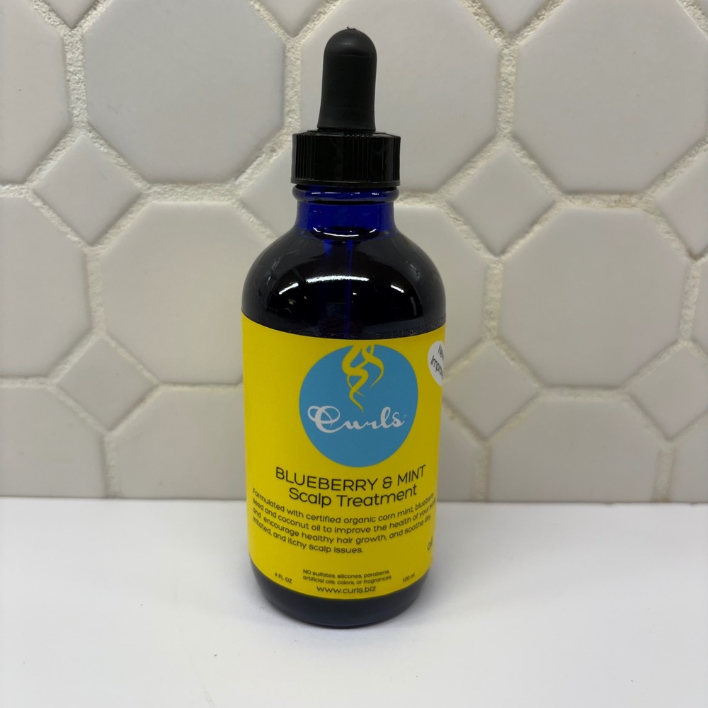 Curls Blueberry & Mint Scalp Treatment Unisex 4oz Blue Bottle Hair Growth Oil